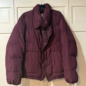 Old Navy Deep Burgundy Puffer Jacket
